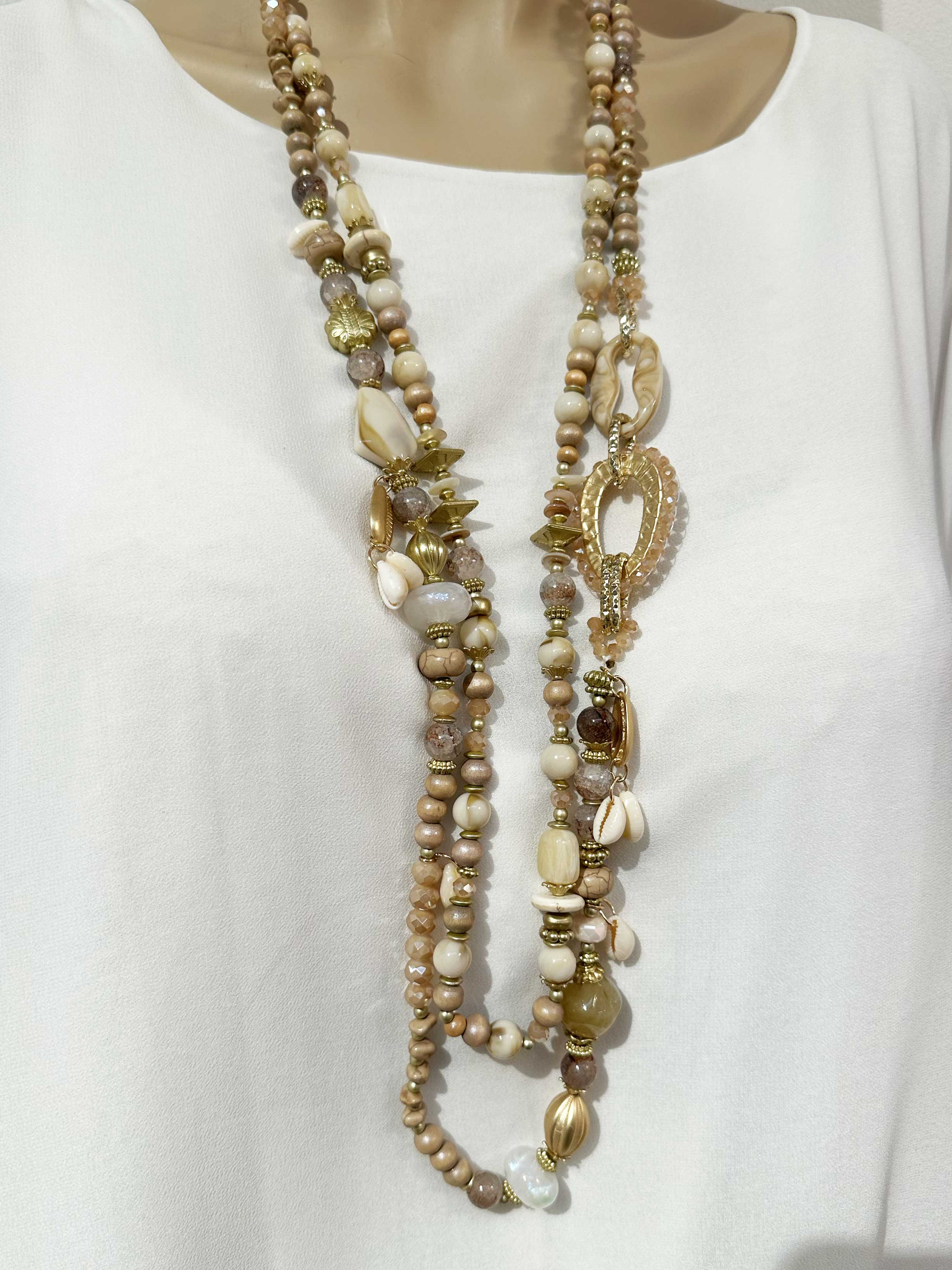 Maia - Pärlhalsband med två kedjor